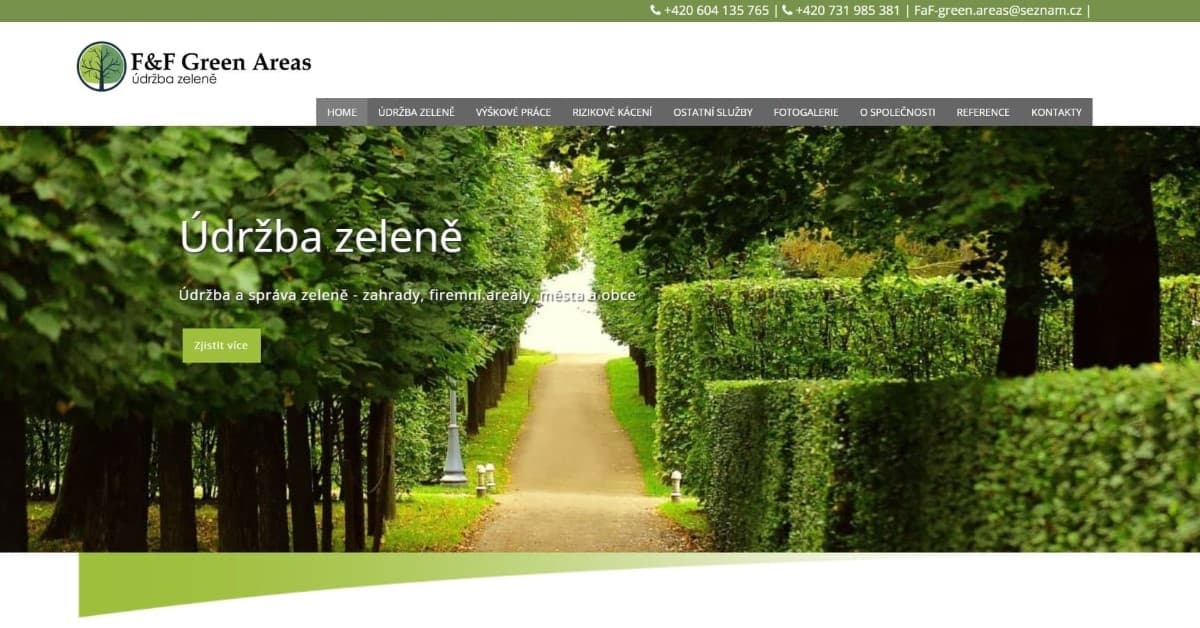 F&F Green Areas | webová prezentace od Dejtonaweb.cz